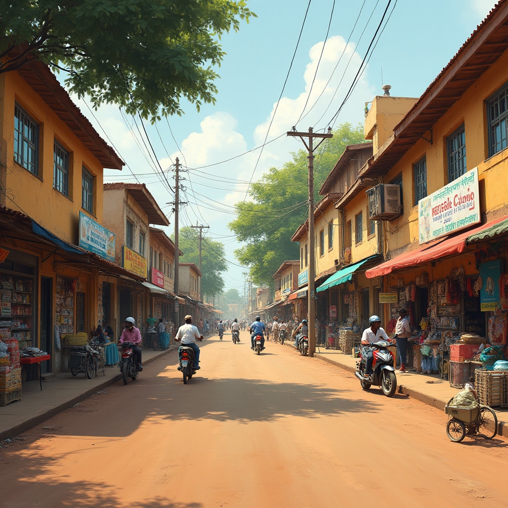 Tamale commercial area with local businesses and shops